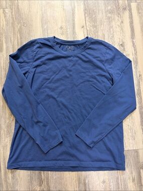 L.L. Bean Womens Long Sleeve Crewneck Tee - Navy Blue